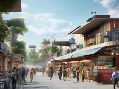 在商业活动中，构建安全、便捷的商贸服务区